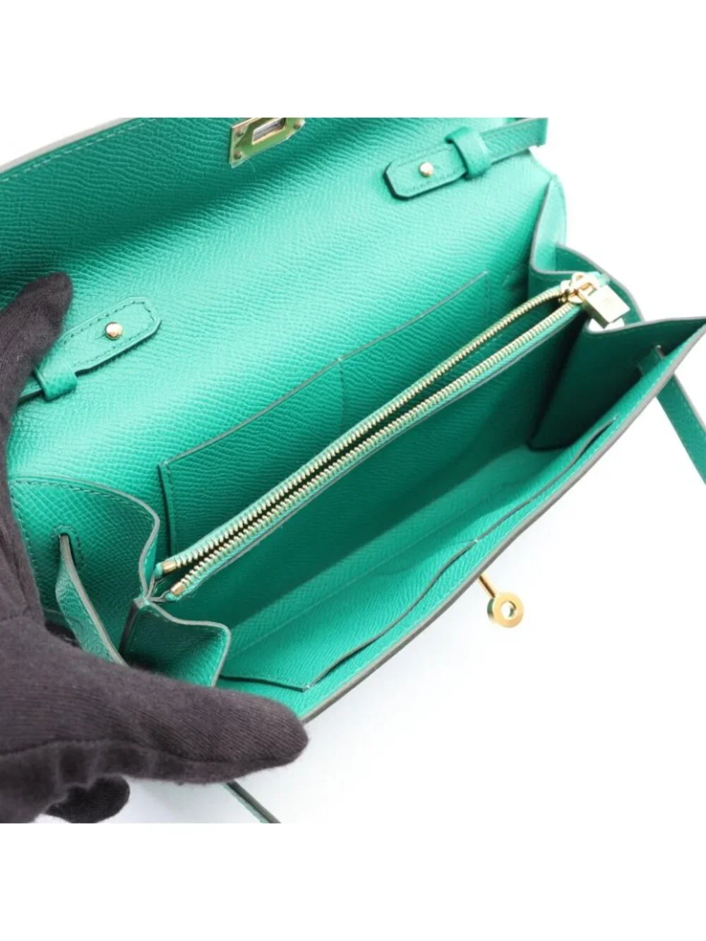 Hermes Shoulder Bag Kelly to Go Vert Jade Long